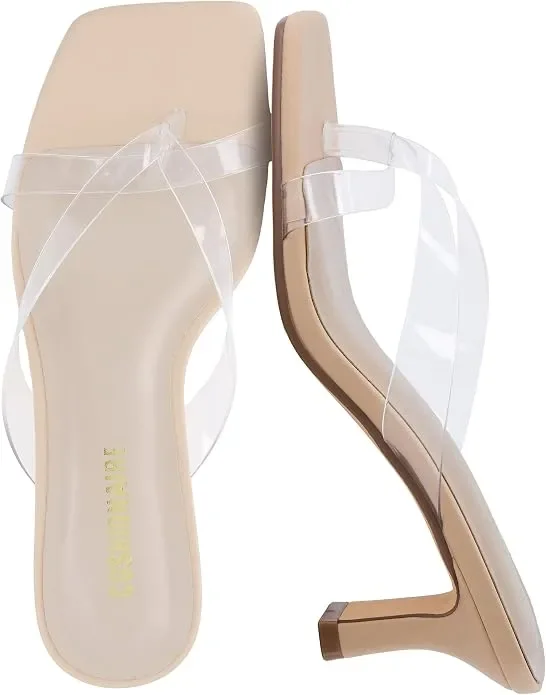 CUSHIONAIRE Shana Clear Jelly Strap Heels