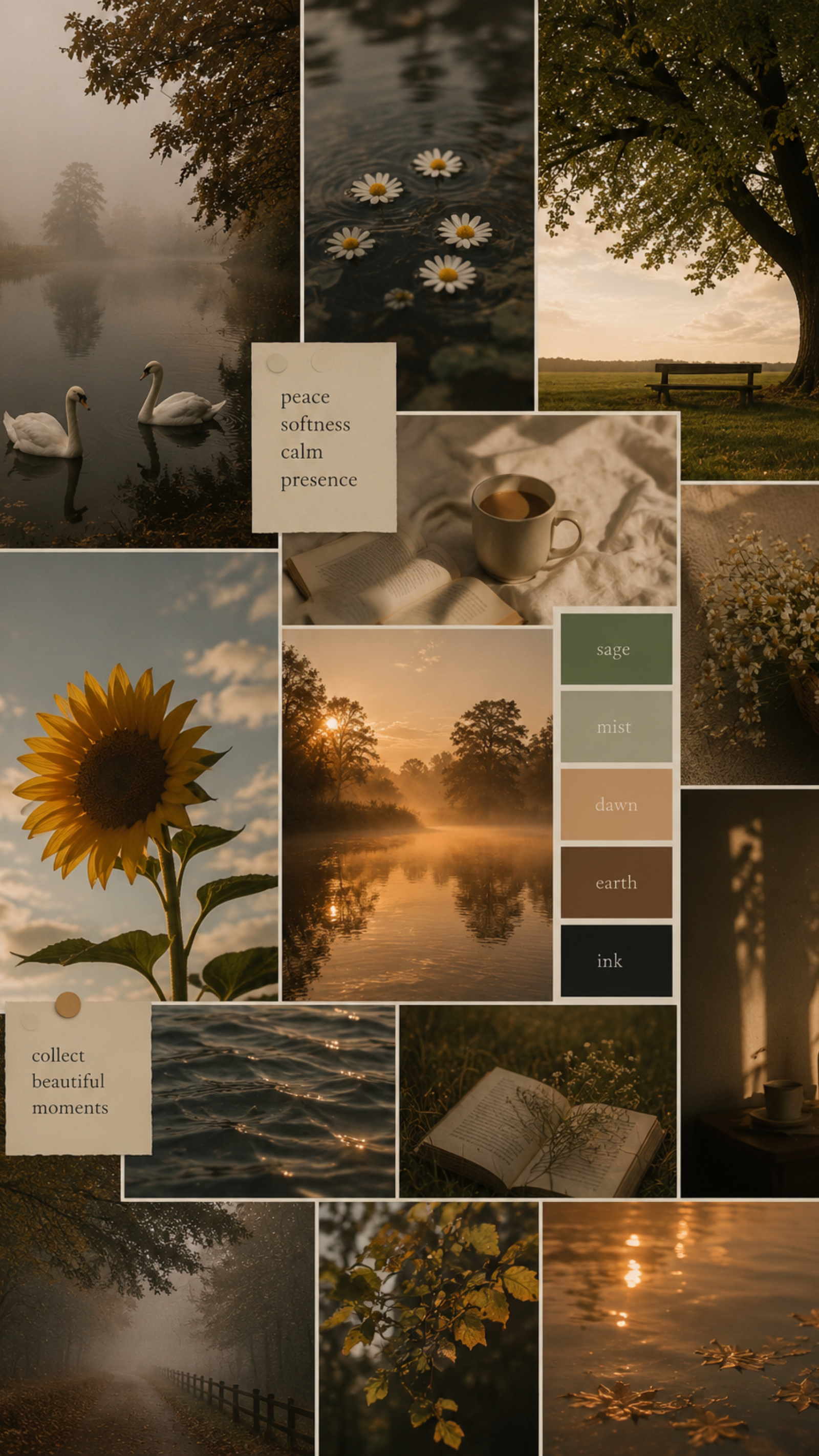 Whispers of Serenity Aesthetic Moodboard - Avenlly
