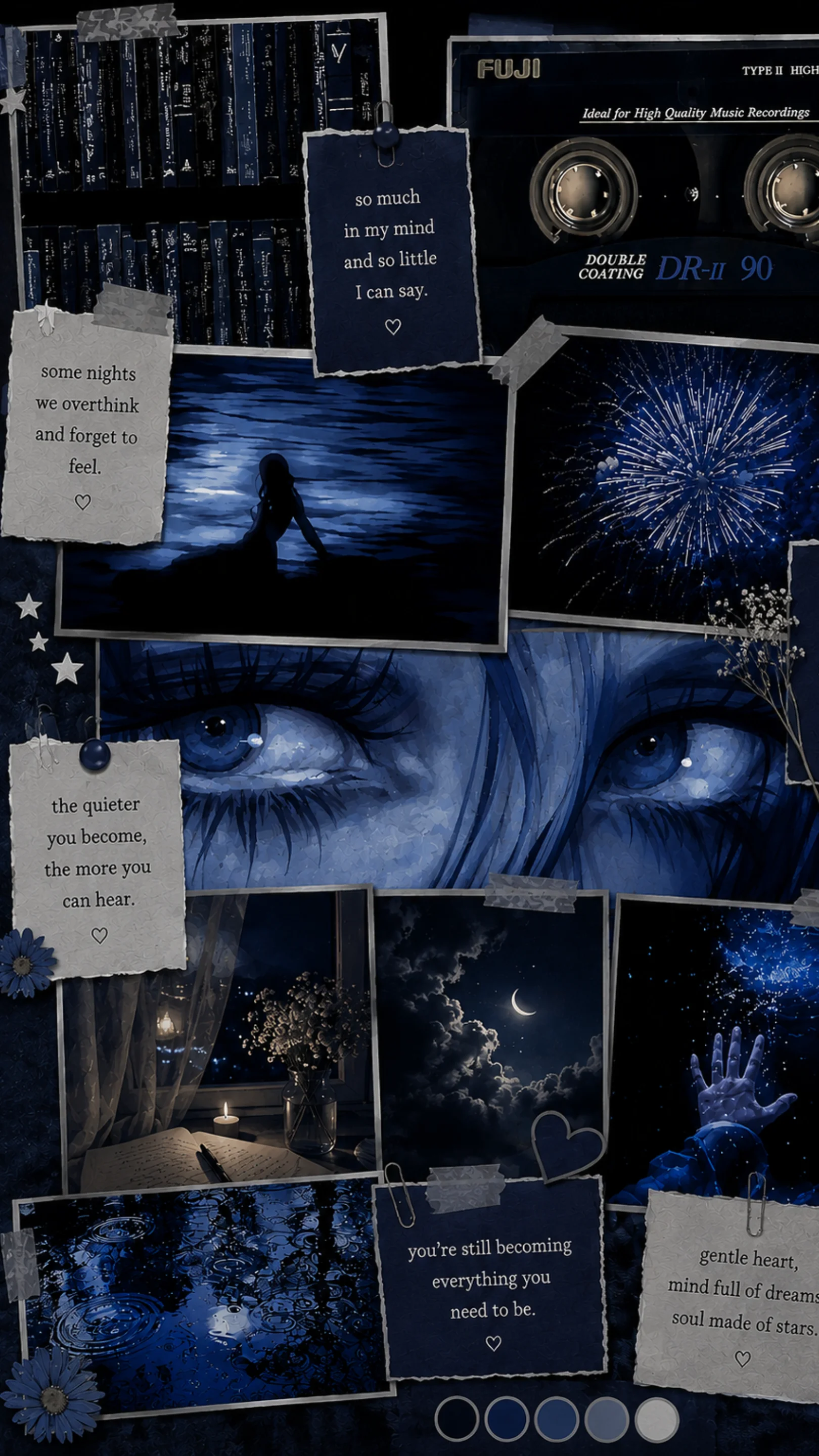 Midnight Reverie aesthetic moodboard