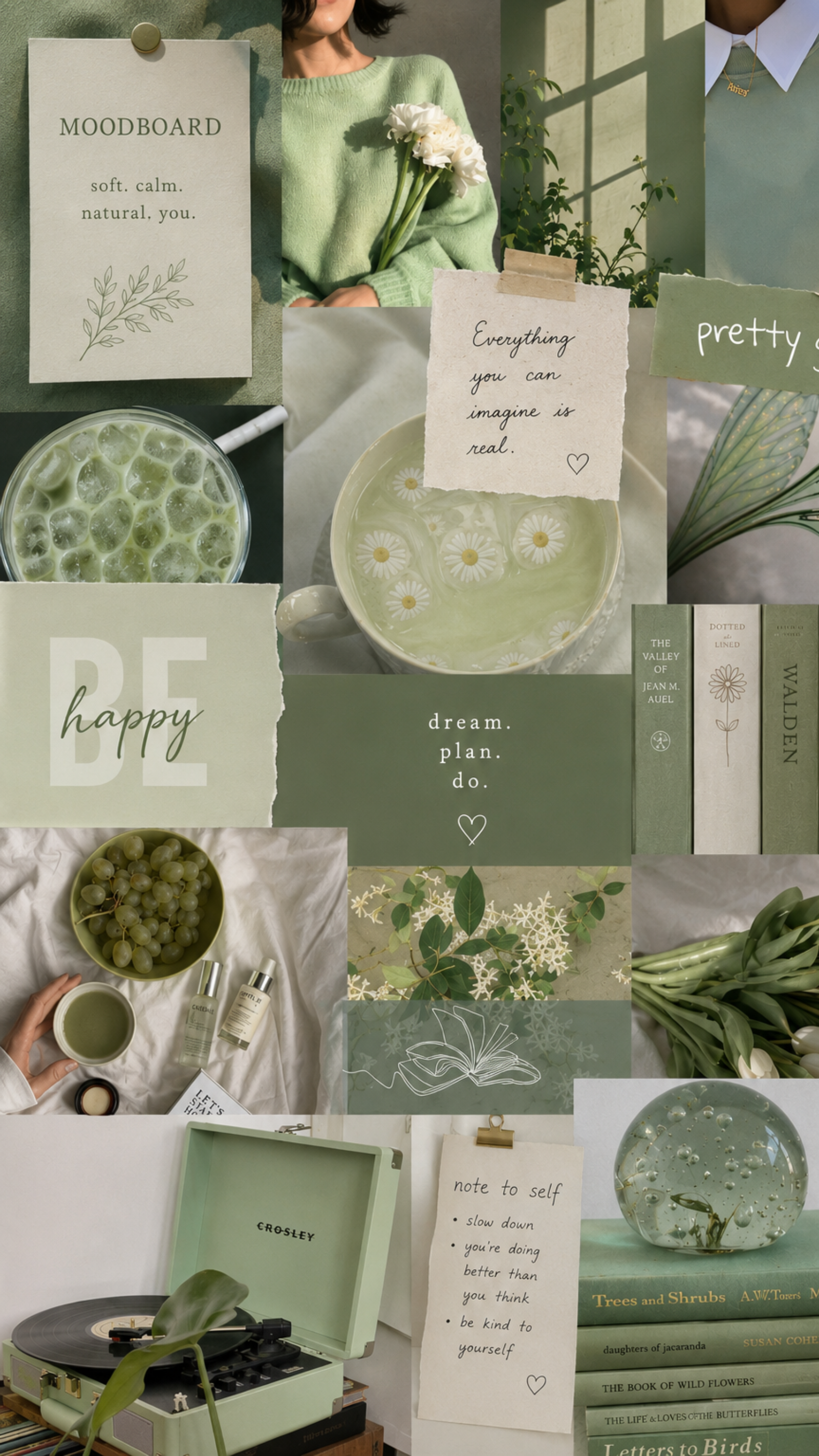 Sage Serenity Moodboard Aesthetic Moodboard - Avenlly