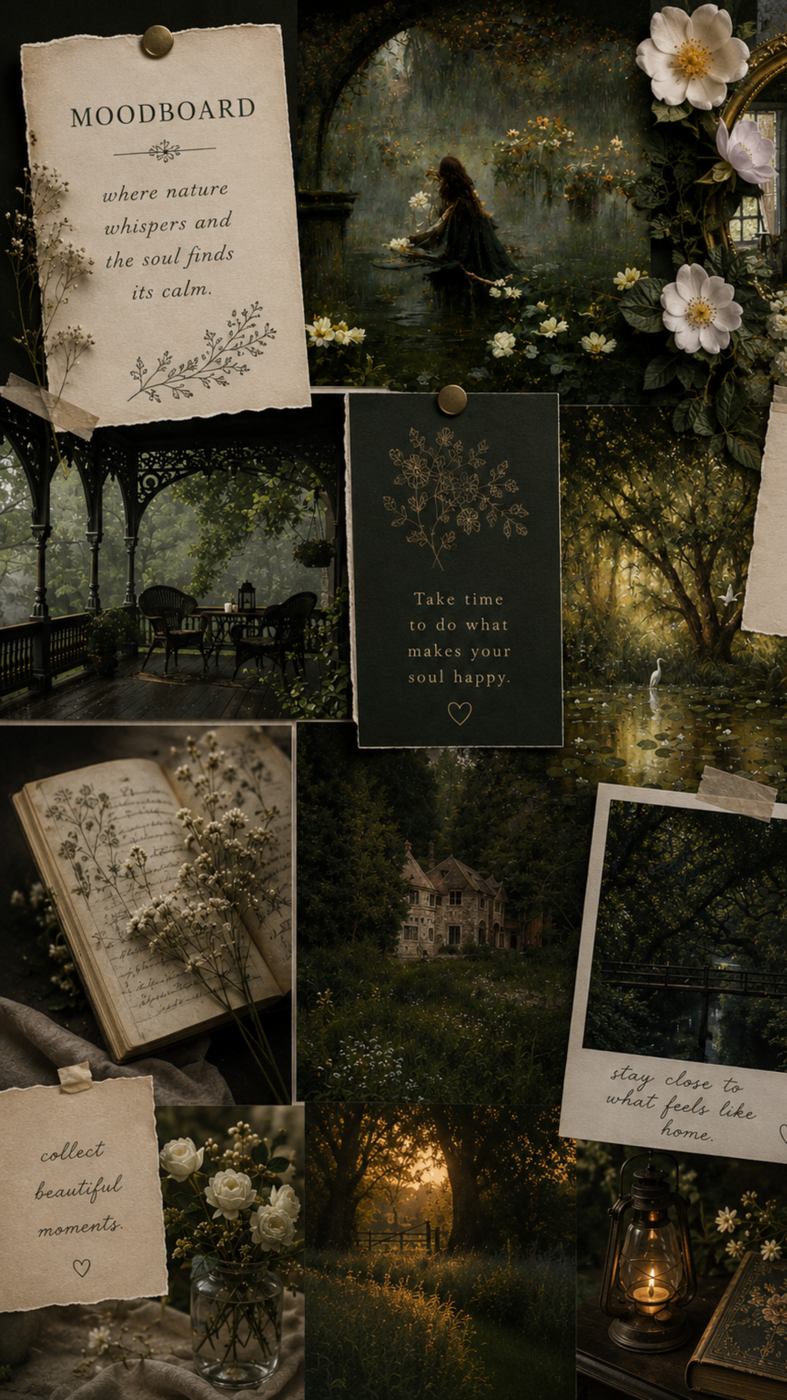 Enchanted Forest Reverie Mood board aesthetic Aesthetic Moodboard - Avenlly