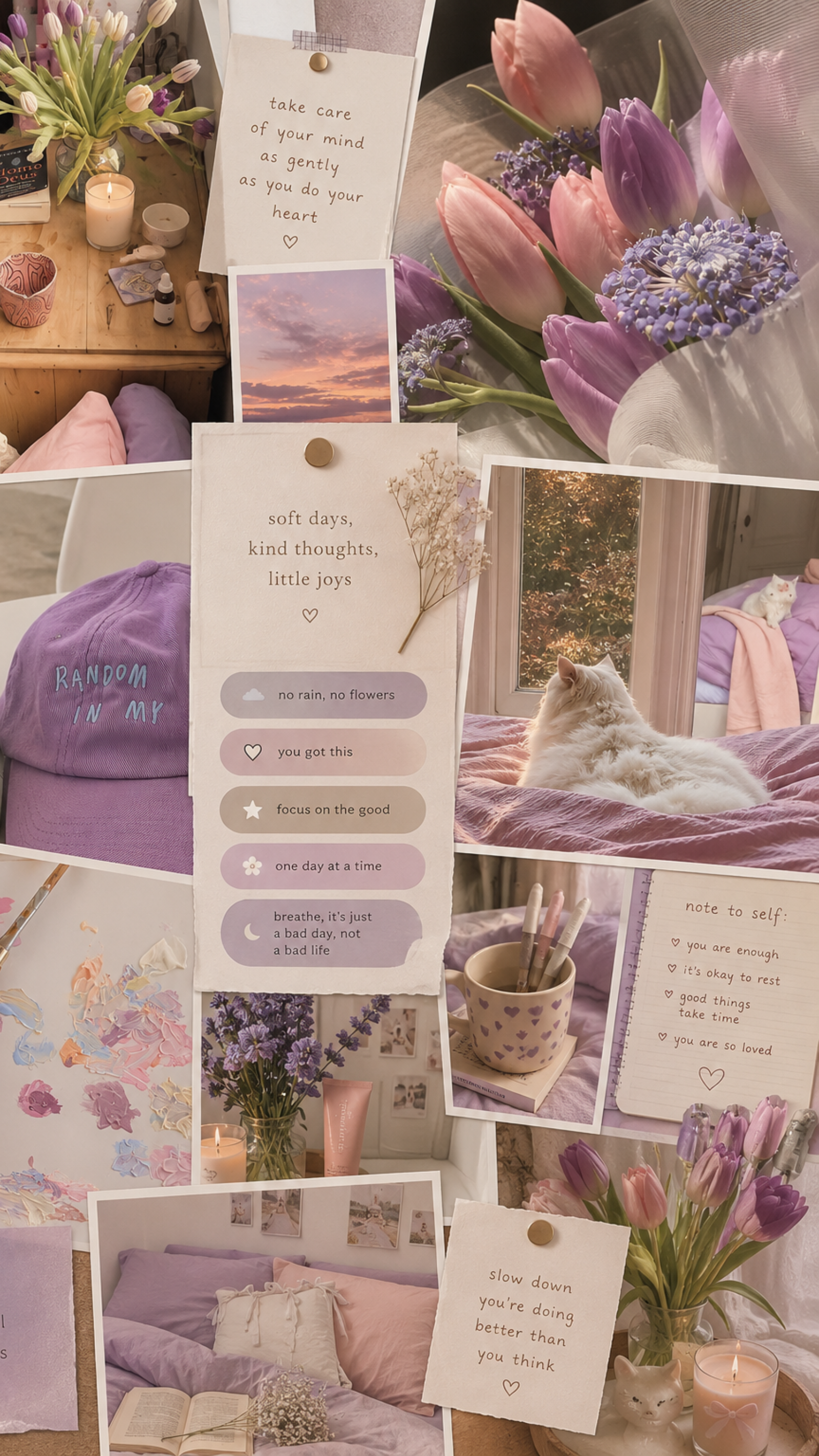 Softly Blooming Aesthetic Mood board Aesthetic Moodboard - Avenlly