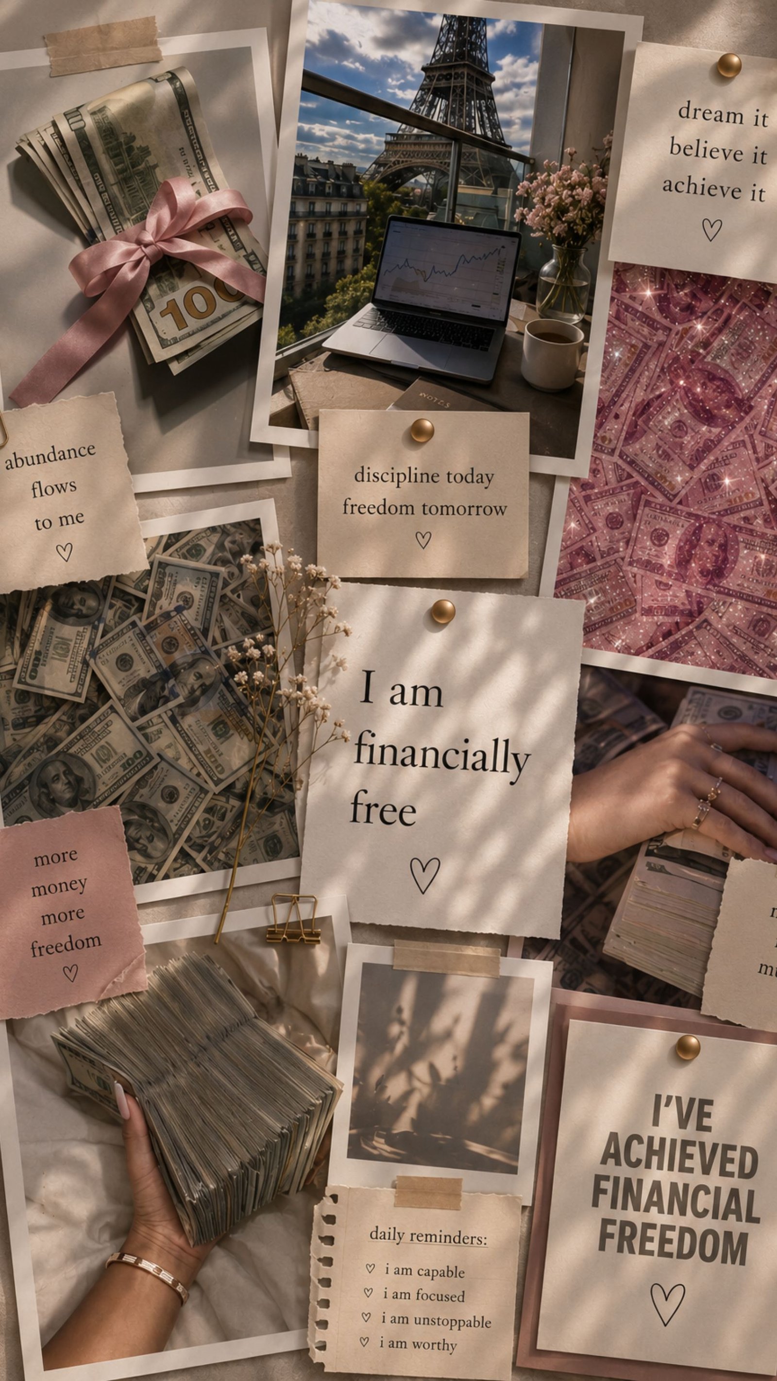Financial Freedom Vision Aesthetic Aesthetic Moodboard - Avenlly