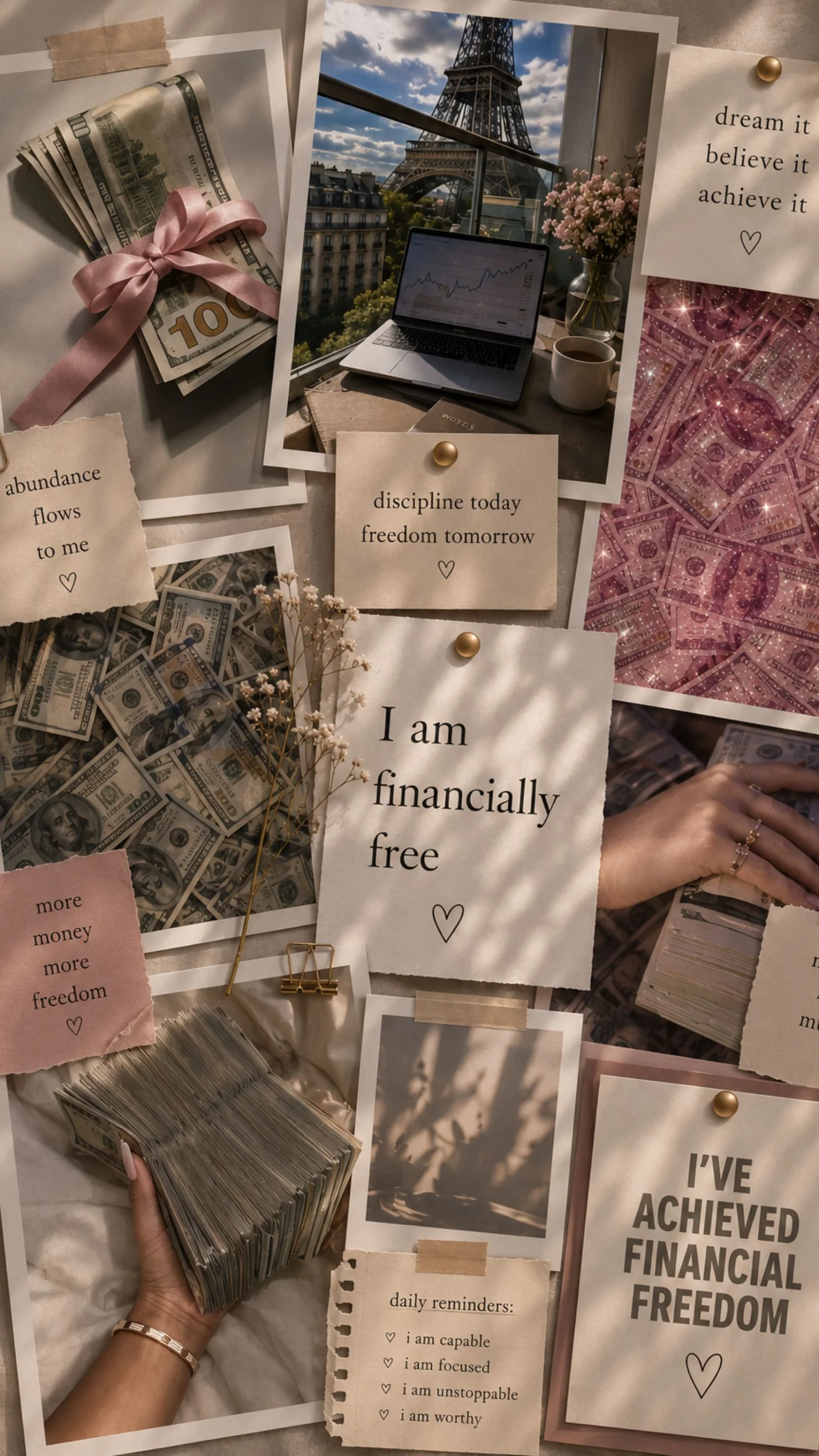 Financial Freedom Vision Aesthetic aesthetic moodboard