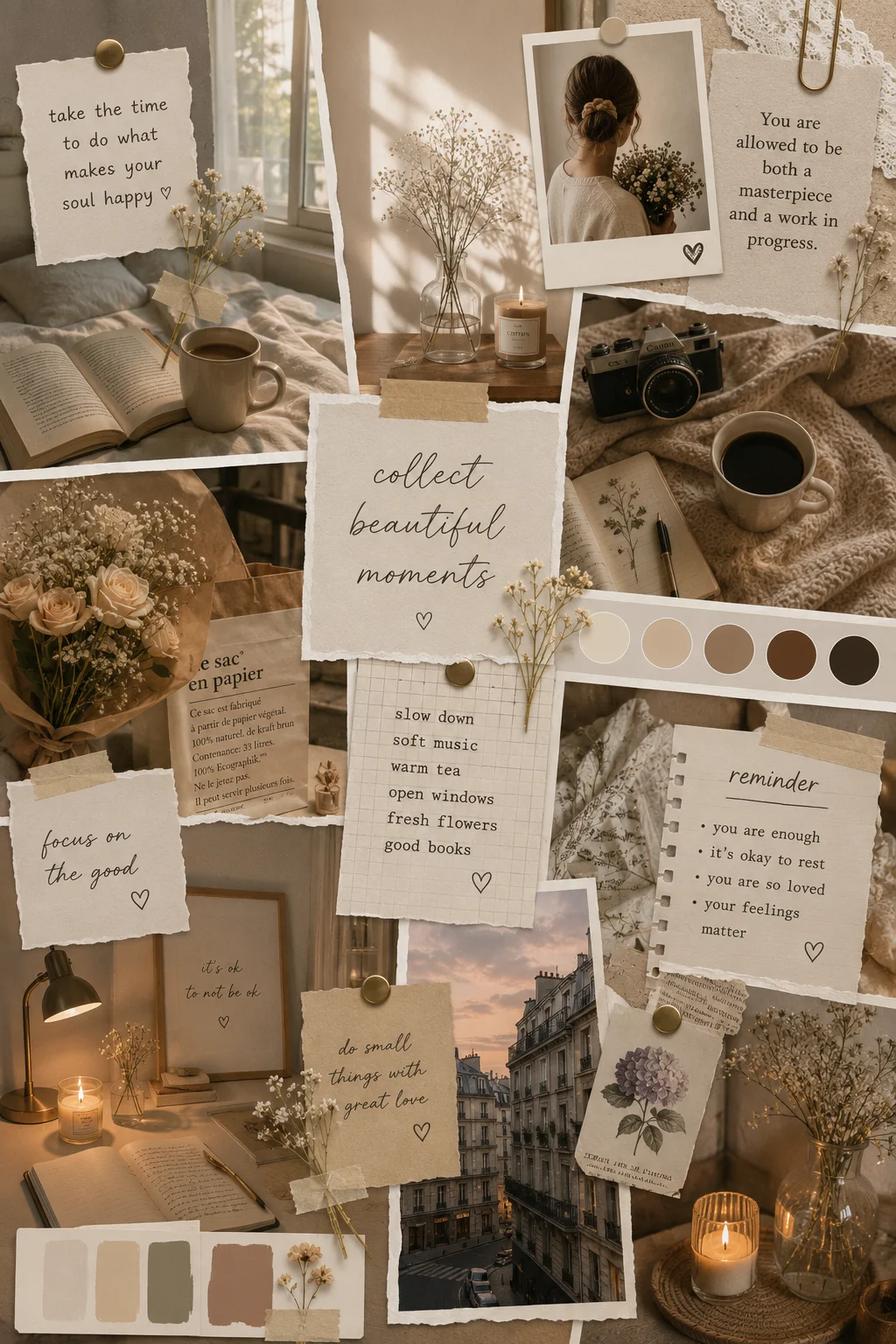 Cozy Neutral Aesthetic Moodboard aesthetic moodboard — Avenlly