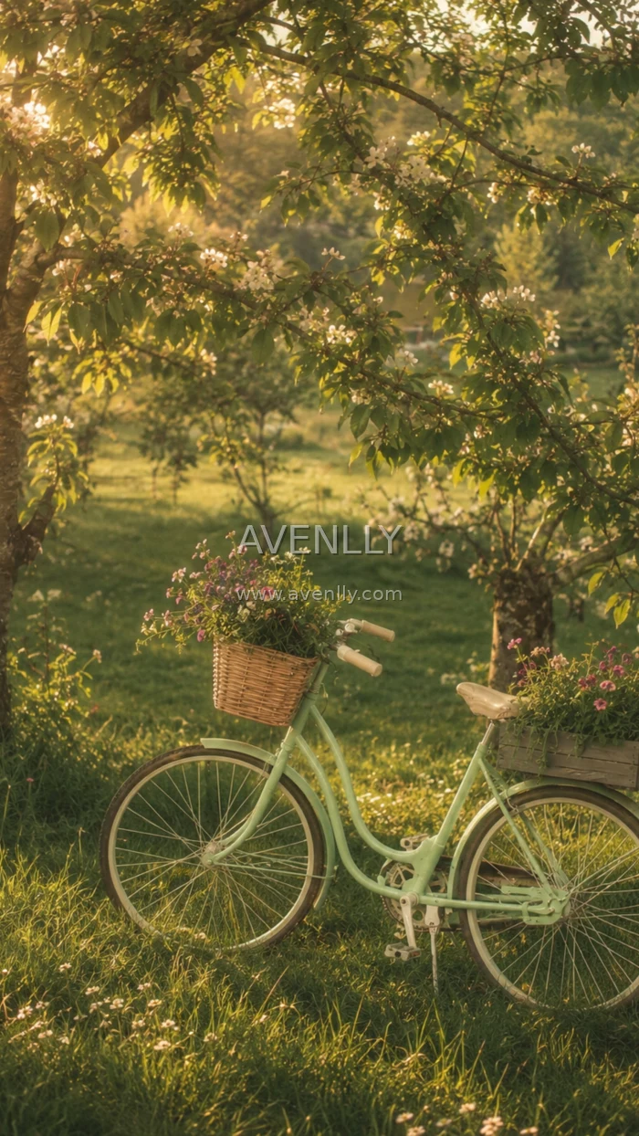 Aesthetic Spring Bicycle Wallpaper 4K