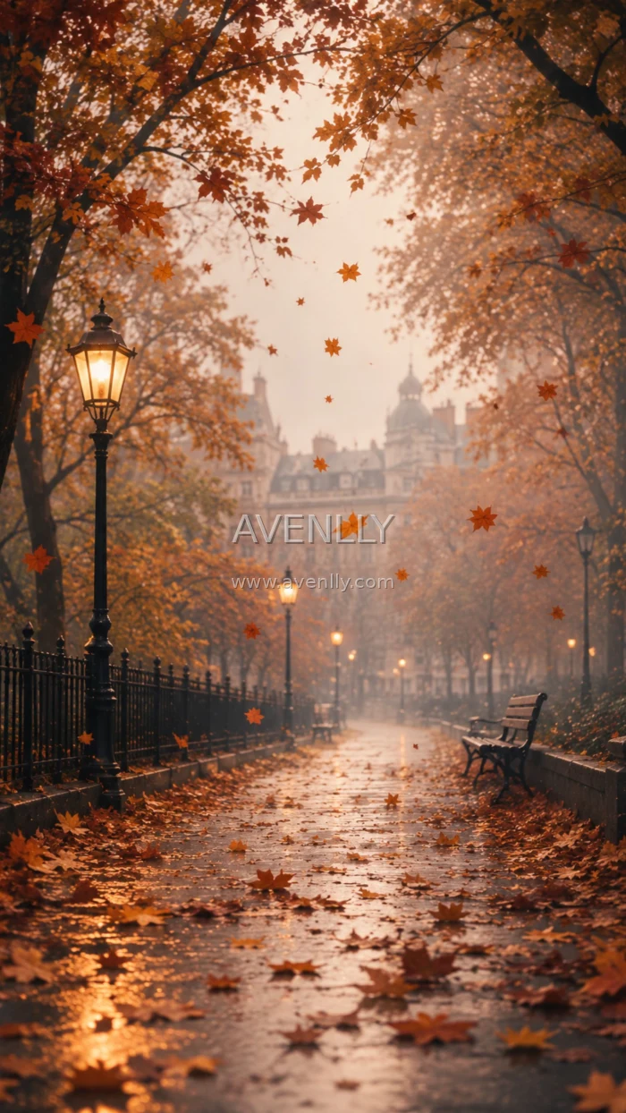 Autumn Rain Reverie Aesthetic Wallpaper HD
