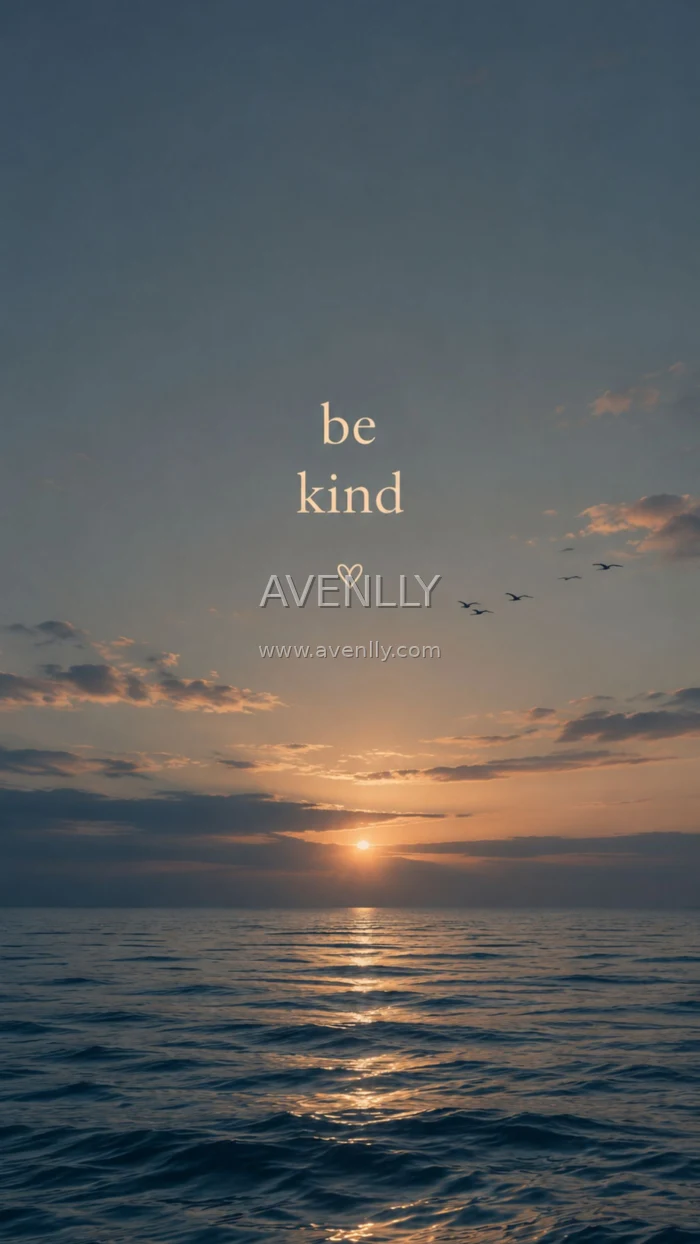 Be Kind – Minimalist Ocean Quote Wallpaper