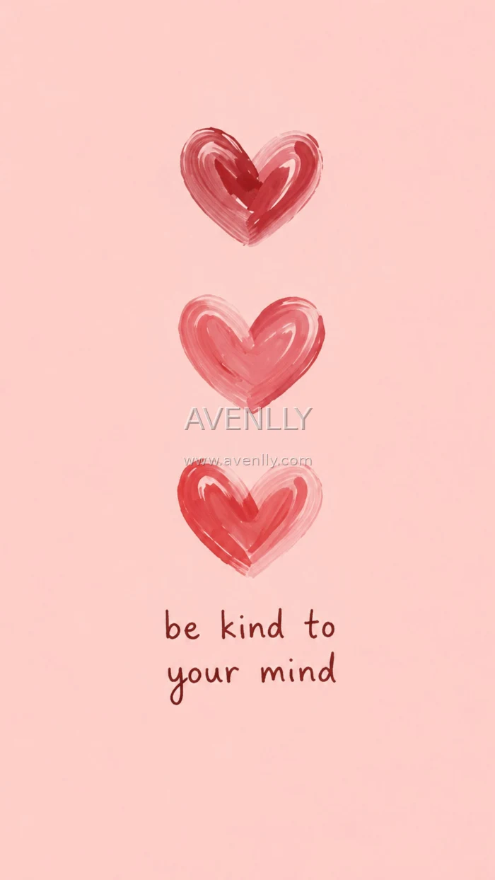 Be Kind to Your Mind Aesthetic Wallpaper | Minimal Heart Quote Phone Background (4K)