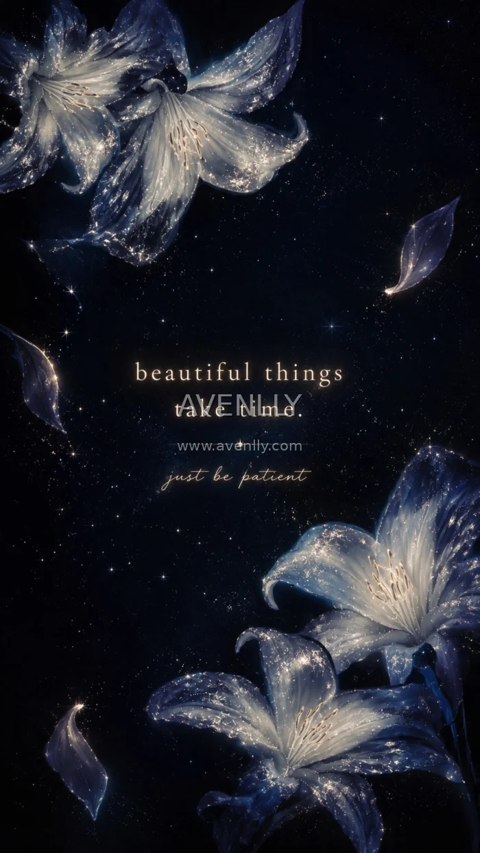 Beautiful Things Take Time Quote Wallpaper 4K