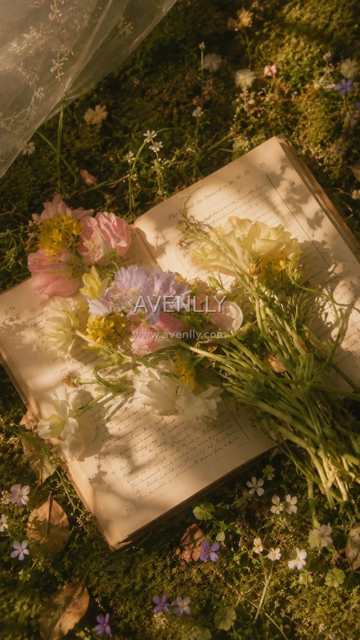 Blooming Chapters Aesthetic Wallpaper