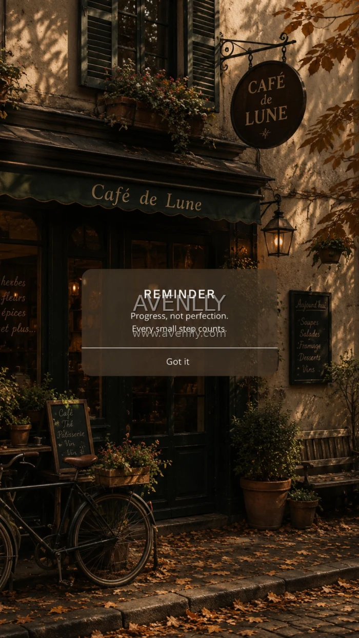 Café de Lune Autumn Aesthetic Wallpaper 4K