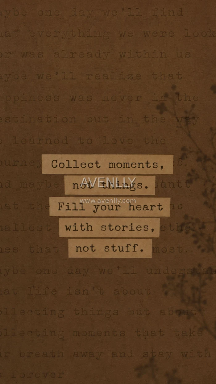 Collect Moments Vintage Quote Wallpaper | Brown Aesthetic