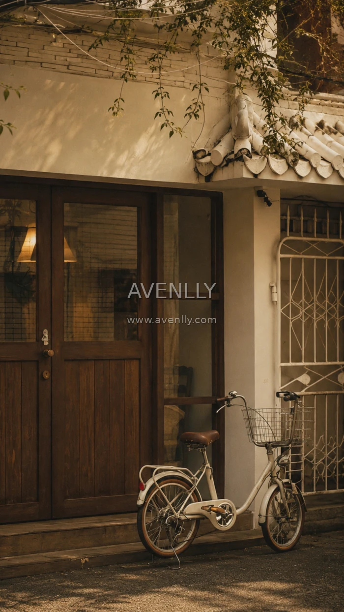 Cozy Bicycle Street Aesthetic 4K Wallpaper