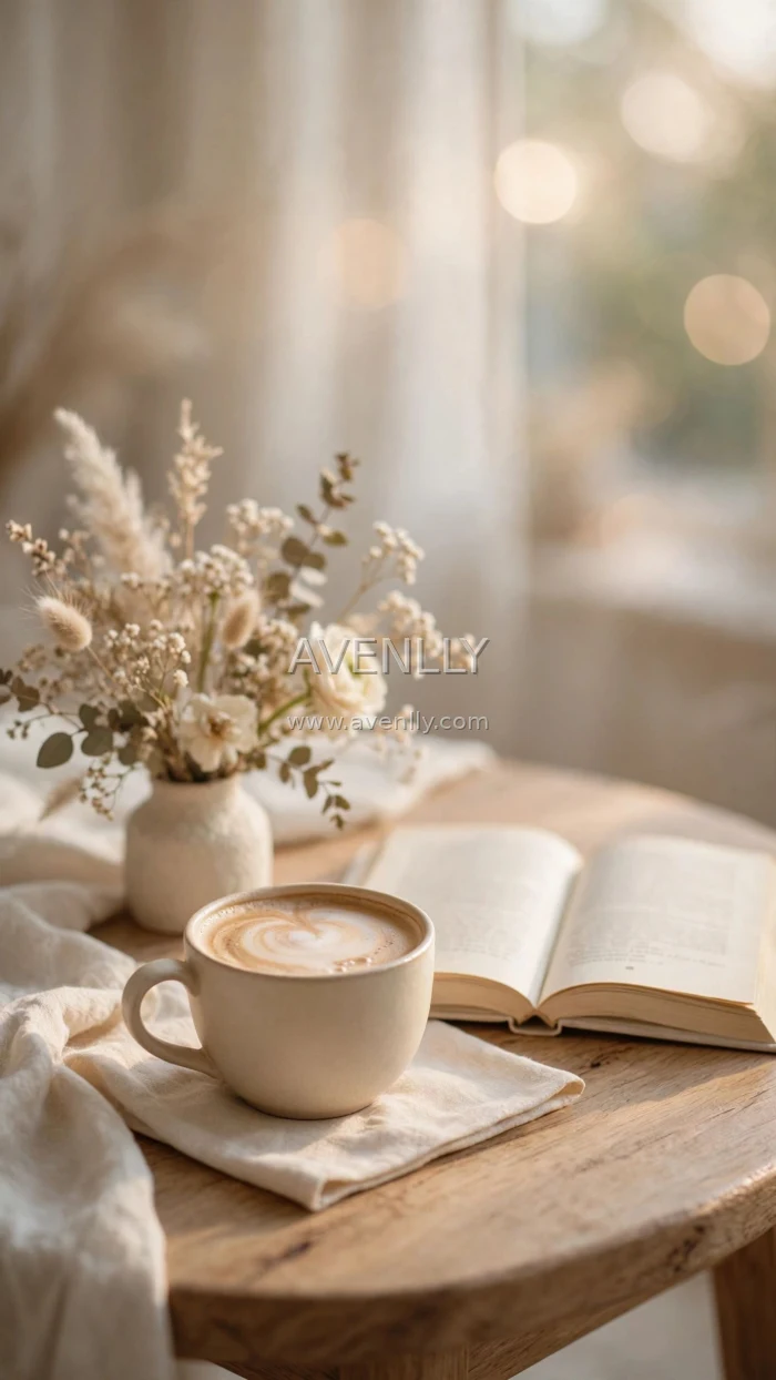 Cozy Morning Coffee Aesthetic 4K Wallpaper