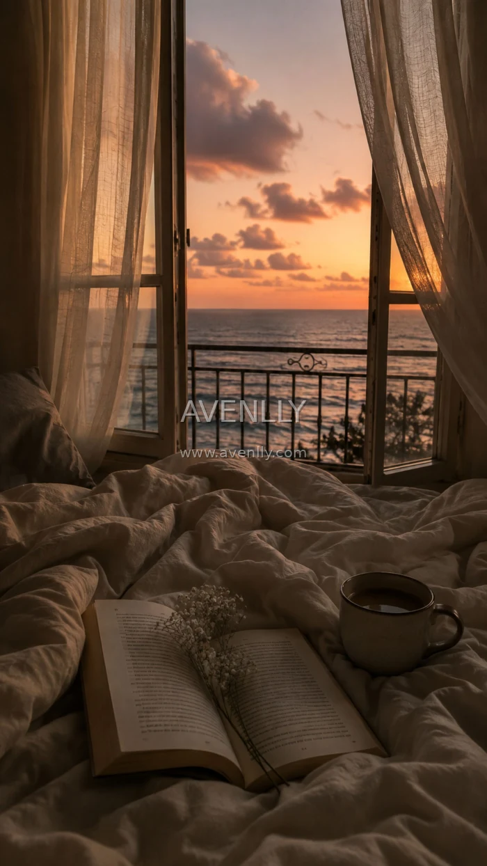 Cozy Sunset Bedroom Wallpaper