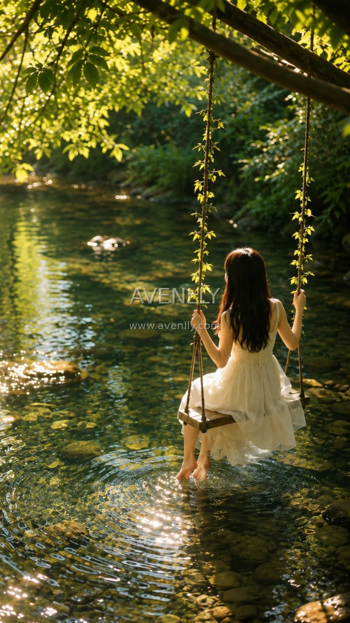 Enchanted Forest Swing Aesthetic Wallpaper