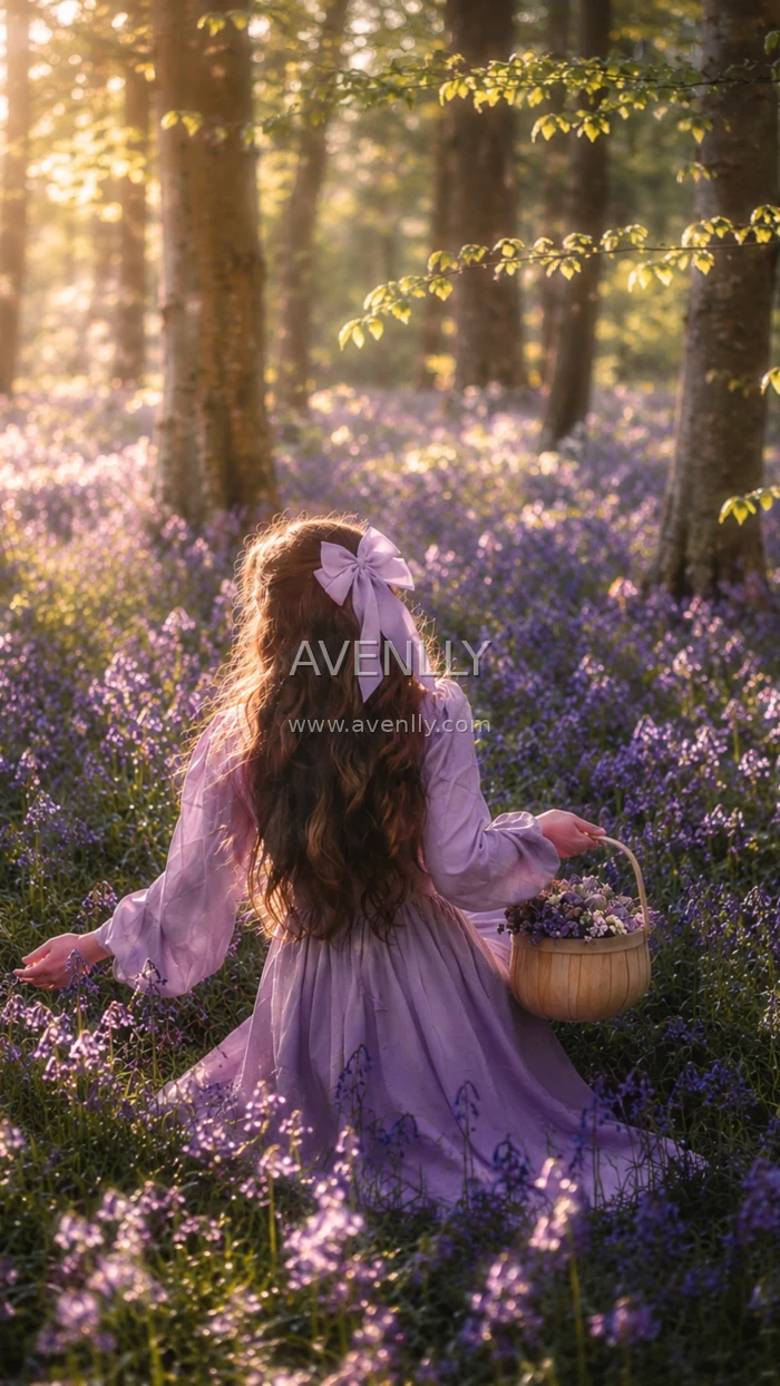 Enchanted Lavender Forest Aesthetic Wallpaper