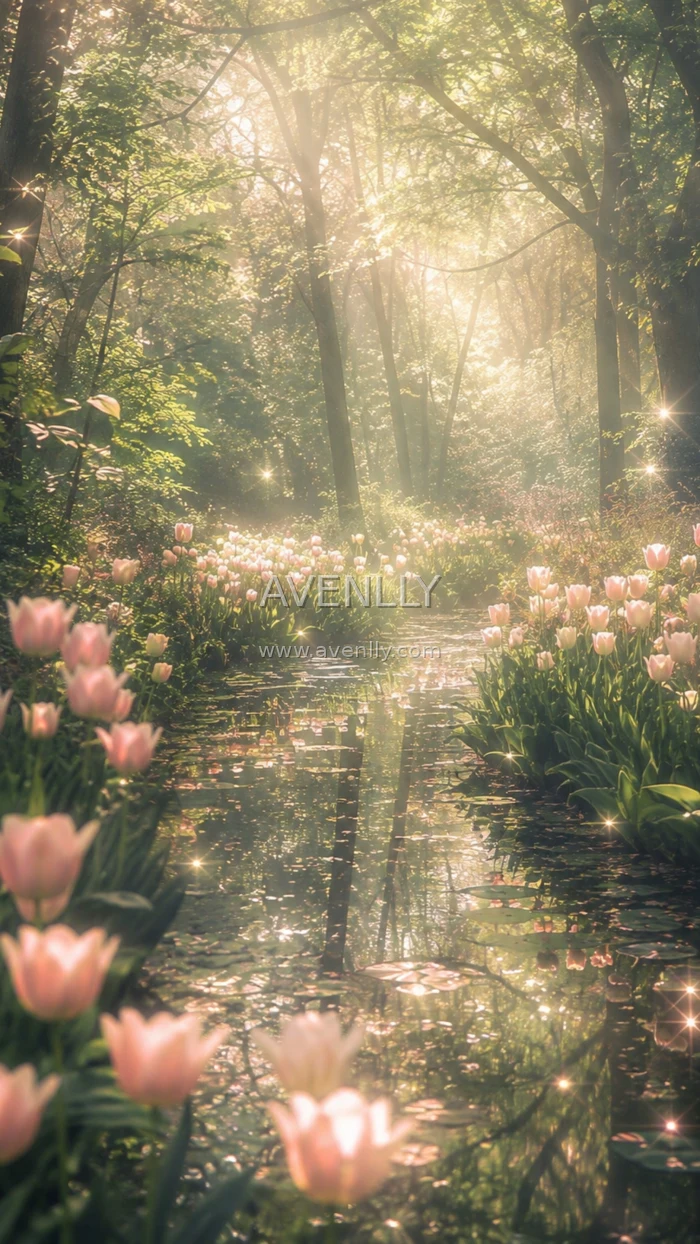 Enchanted Tulip Forest Stream