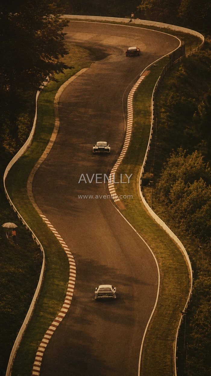 Golden Apex Vintage Racing Track Wallpaper 4K