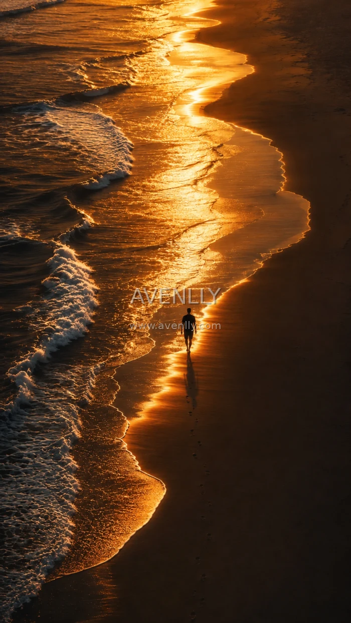Golden Beach Sunset Wallpaper HD