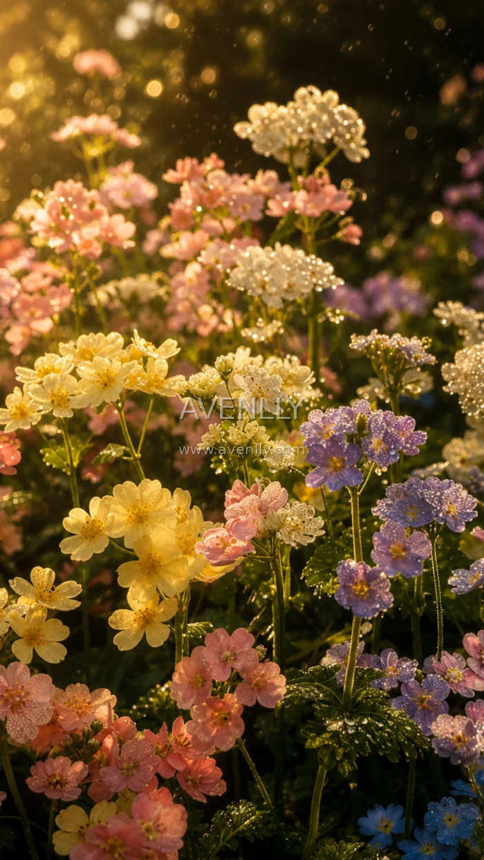 Golden Bloom Garden Wallpaper | Aesthetic 4K