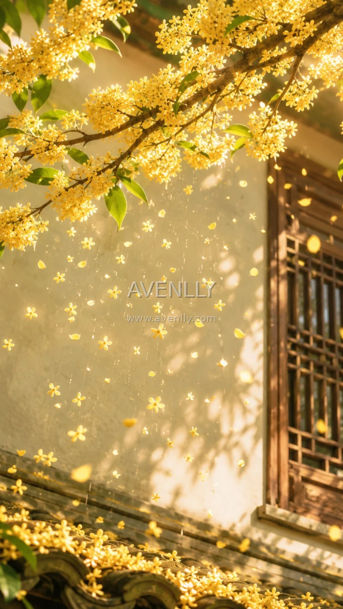 Golden Blossom Reverie Aesthetic Wallpaper 4k