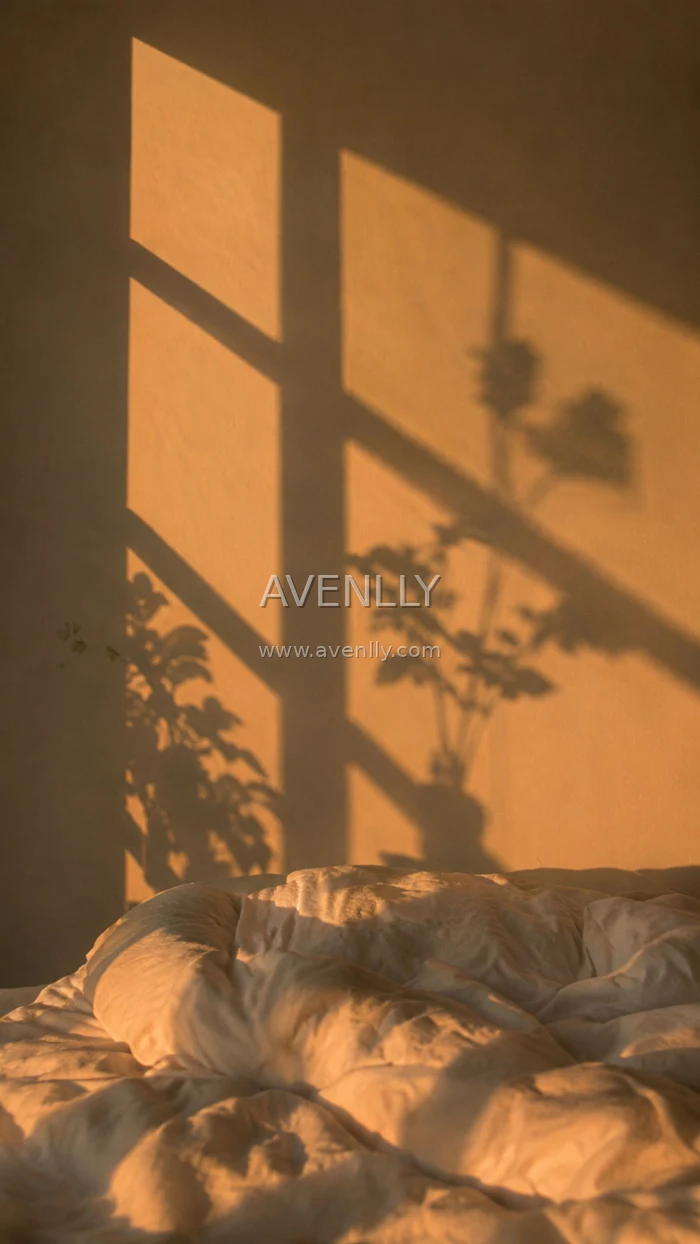 Golden Hour Bedroom Aesthetic Wallpaper | Soft Shadow Room (4K)