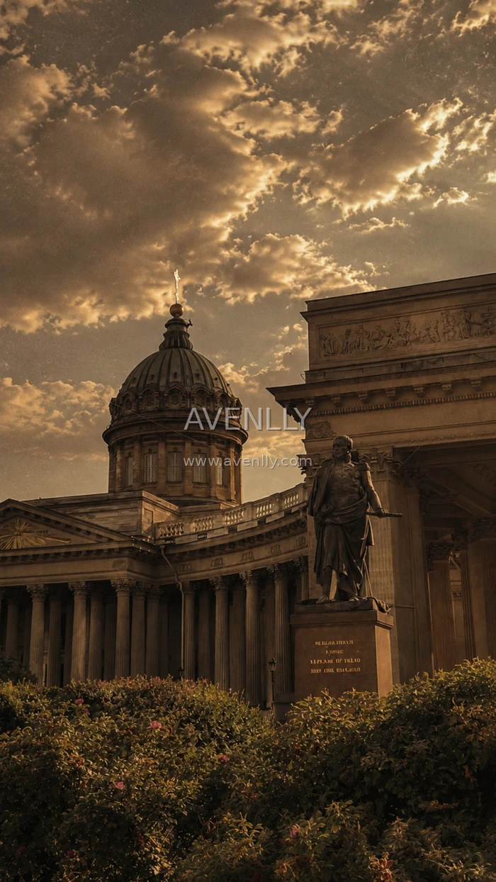 Golden Hour Classical Architecture Aesthetic Wallpaper HD