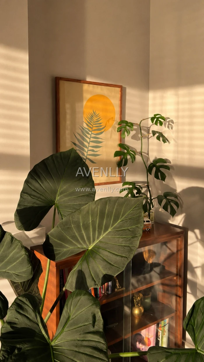Golden Hour Plant Corner | Cozy Aesthetic Room Wallpaper (4K)