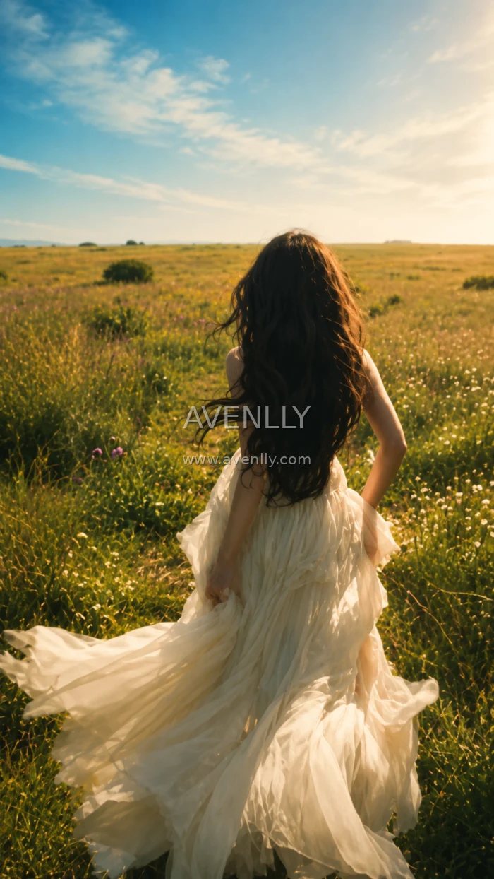 Golden Meadow Dream Aesthetic Wallpaper