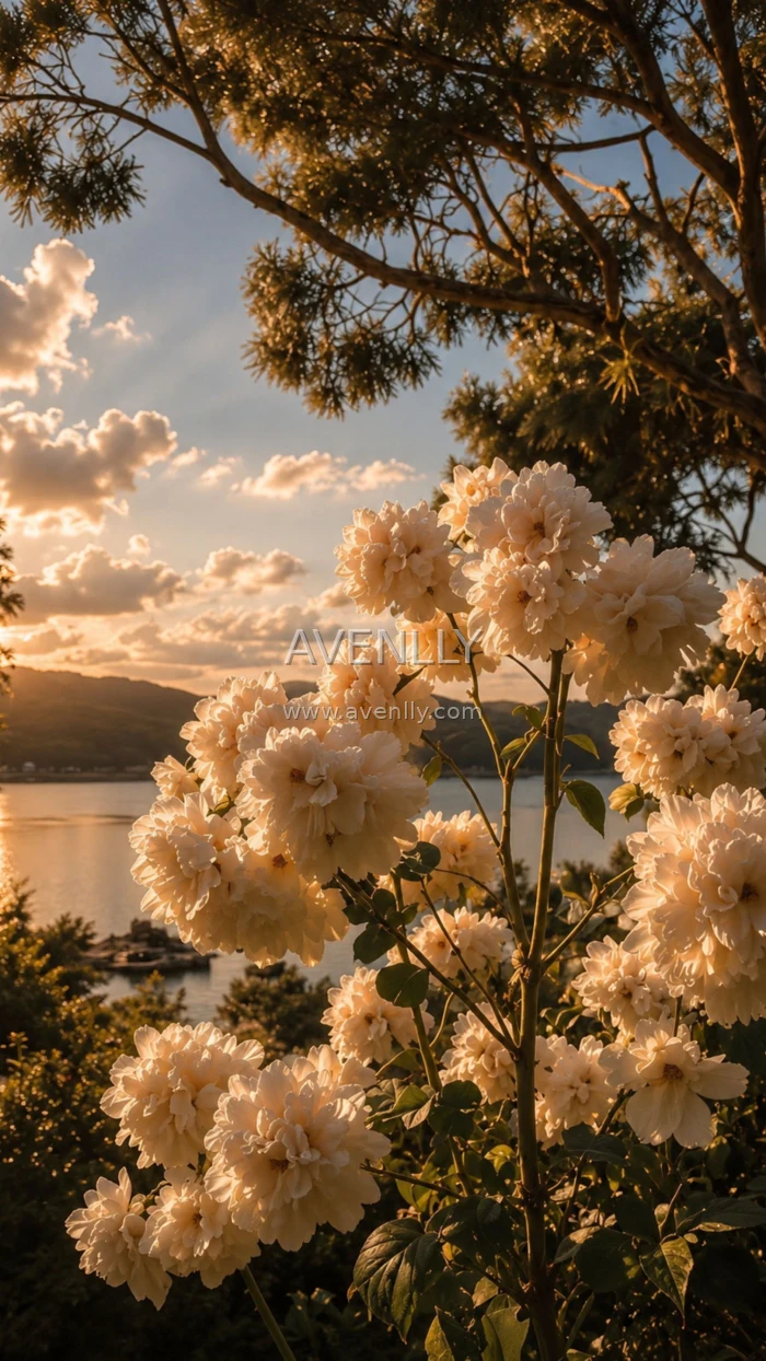 Golden Sunset Flower Aesthetic Wallpaper HD