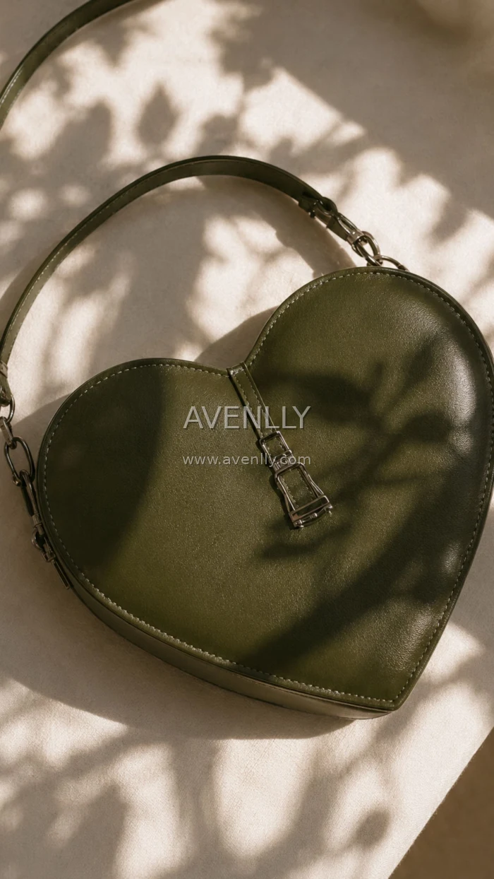 Green Heart Handbag Aesthetic Wallpaper
