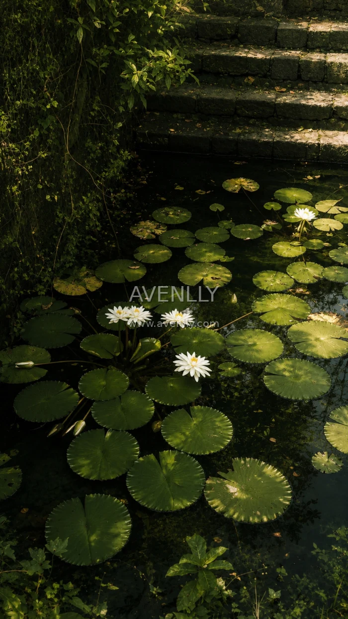 Hidden Lily Pond – Aesthetic Nature Wallpaper 4K