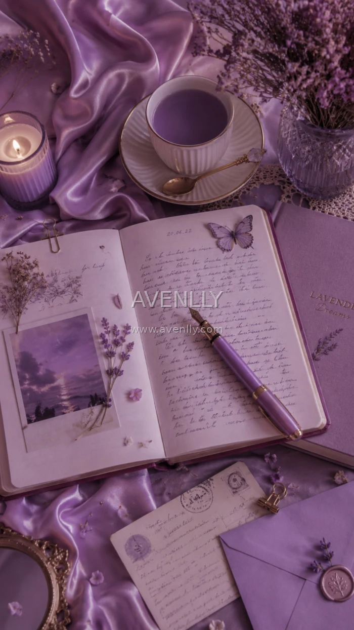 Lavender Journal Aesthetic Wallpaper