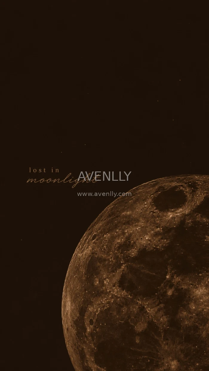 Lost in Moonlight Wallpaper | Brown Moon Aesthetic Phone Background