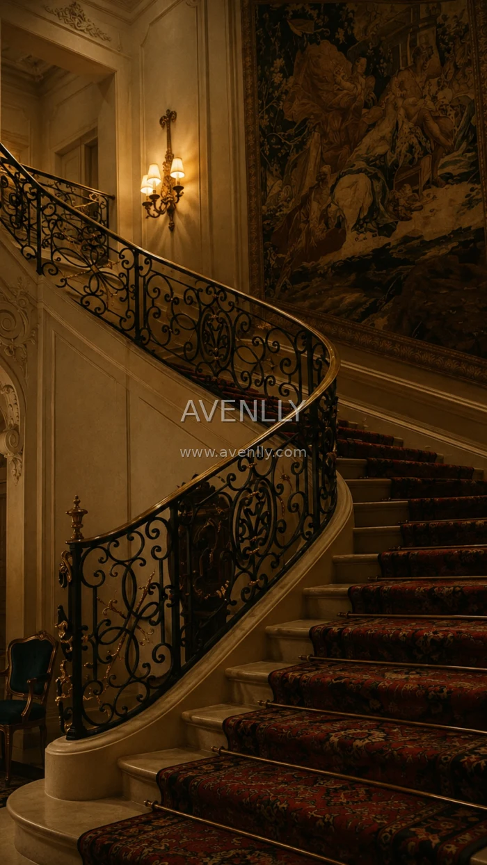Luxury Grand Staircase Vintage Aesthetic Wallpaper