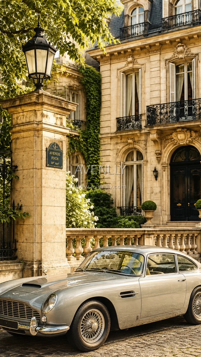 Luxury Vintage Aston Martin Mansion Aesthetic 4K Wallpaper