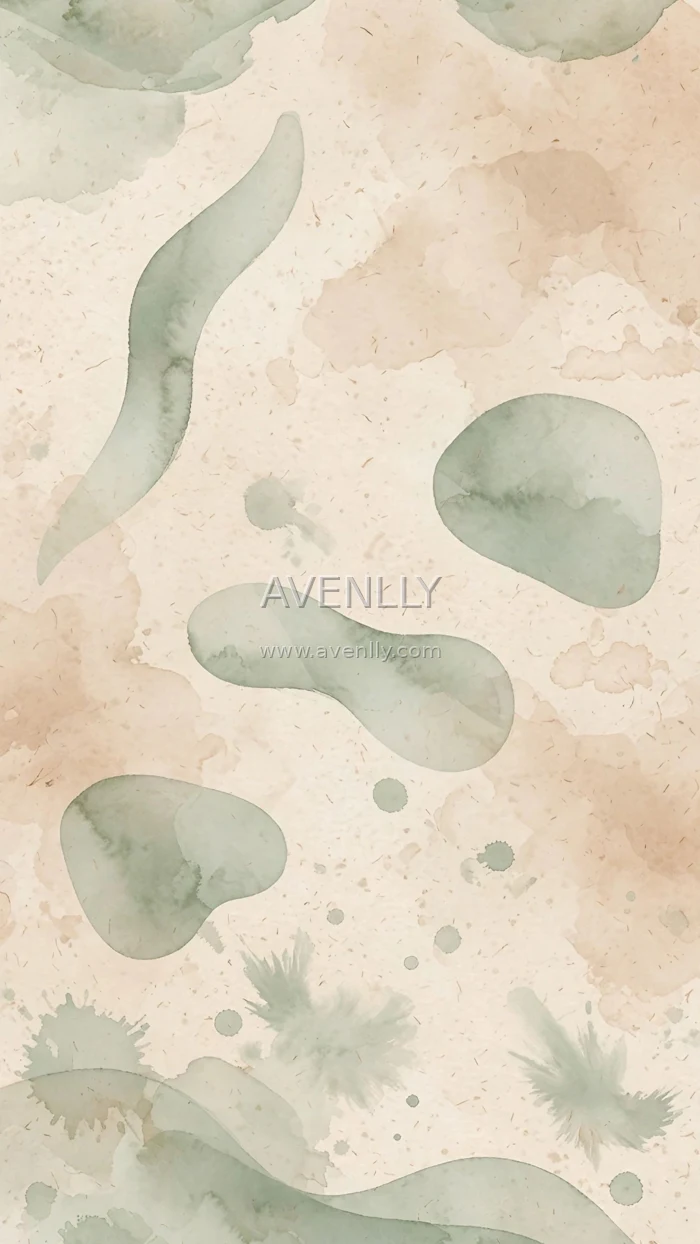 Minimal Watercolor Abstract Wallpaper | Soft Sage Green Aesthetic 4K