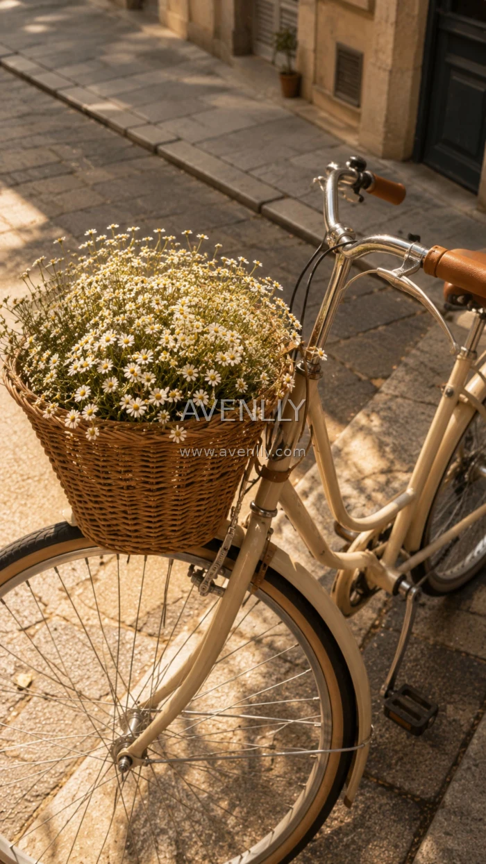Paris Flower Bicycle Aesthetic Wallpaper
