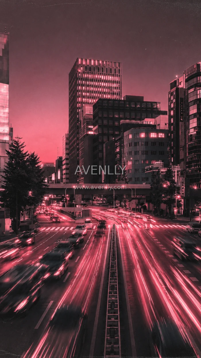 Pink Neon City Rush Aesthetic Wallpaper HD