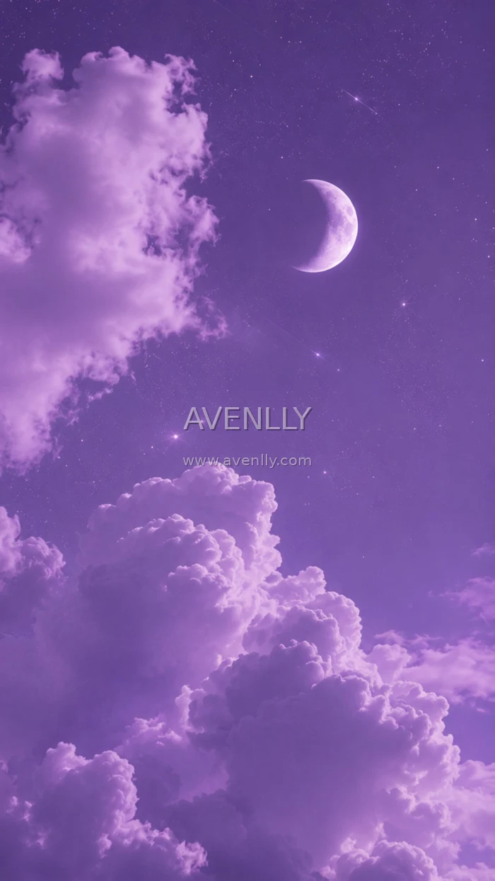 Purple Moon Sky Aesthetic Wallpaper
