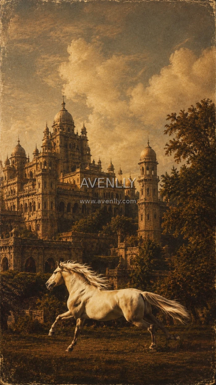 Royal Horse Vintage Palace Wallpaper