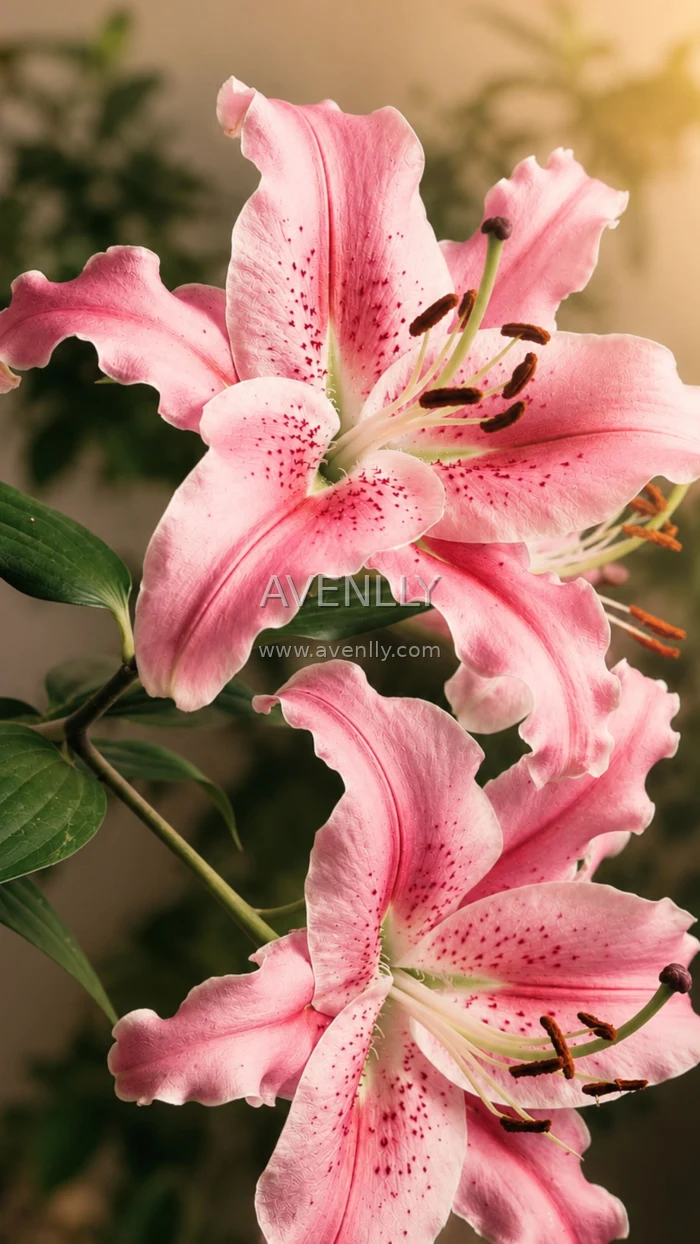 Sunlit Crimson Lilies Wallpaper | Aesthetic 4K