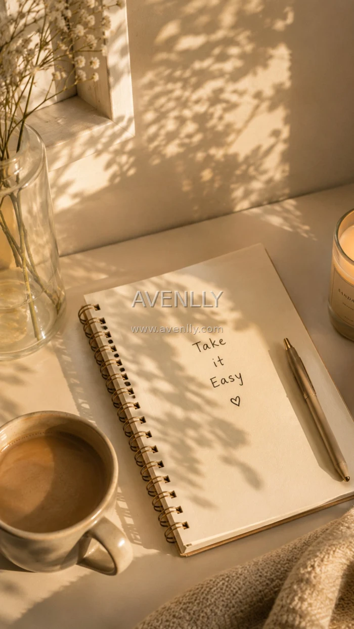 Take It Easy Minimal Wallpaper | Cozy Desk Aesthetic (4K)