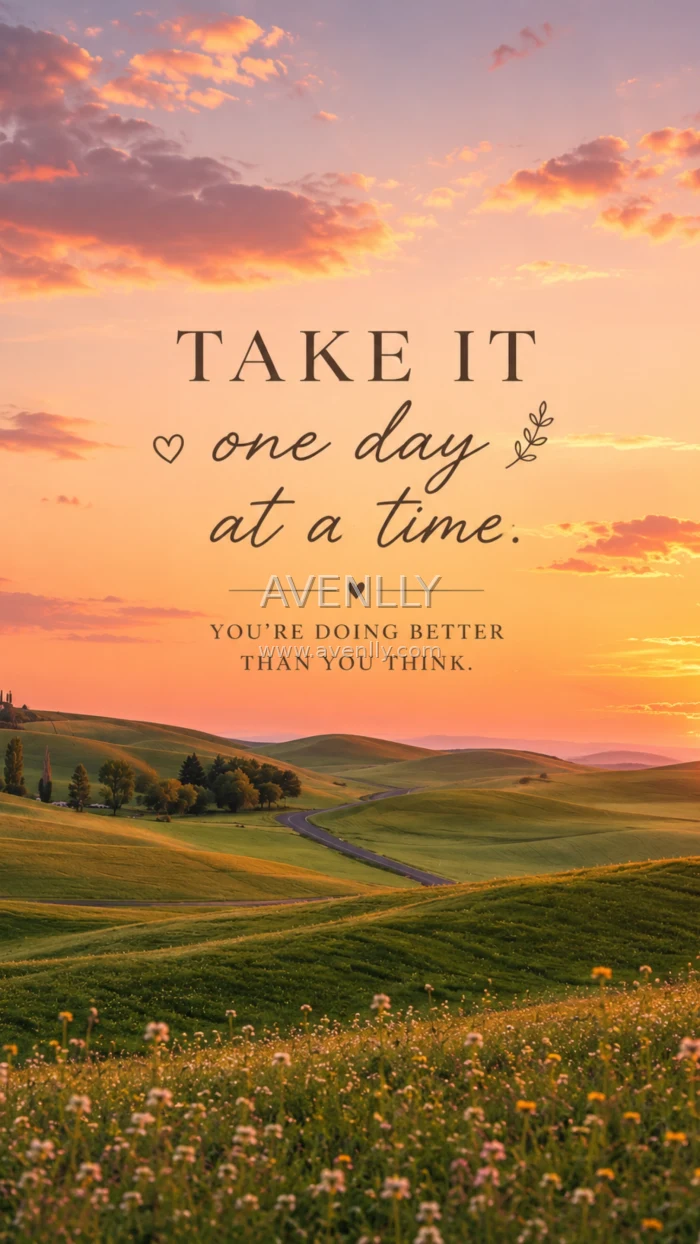 Take It One Day at a Time Sunset Wallpaper
