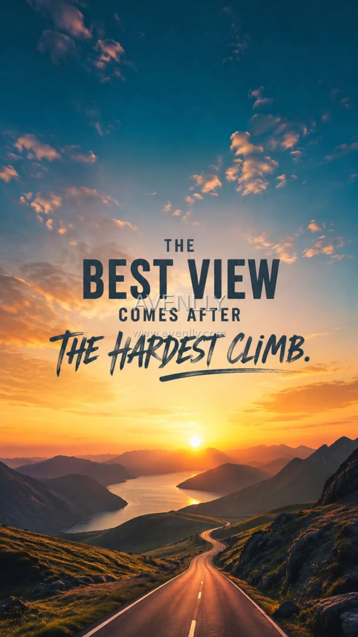 The Best View Comes After the Hardest Climb – Motivational Wallpaper