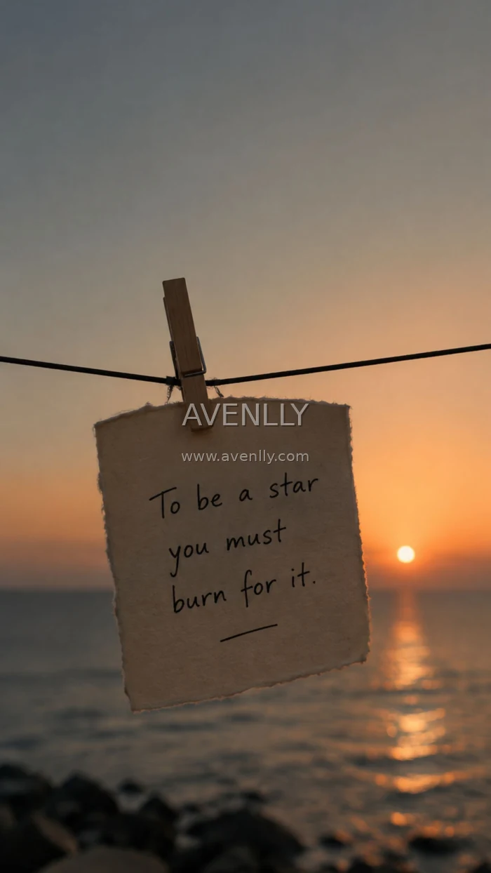 To Be a Star, You Must Burn for It – Realistic Motivational Wallpaper
