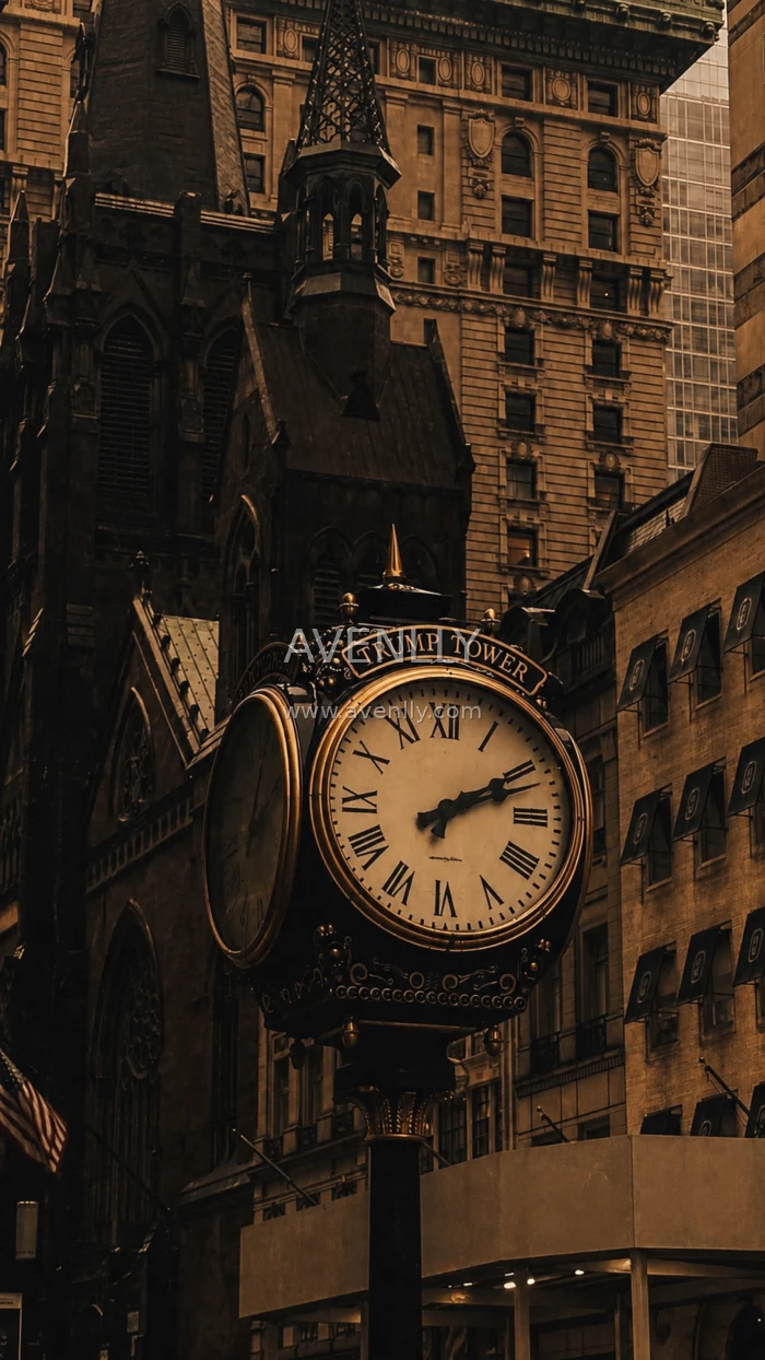 Vintage City Clock Tower Wallpaper 4K