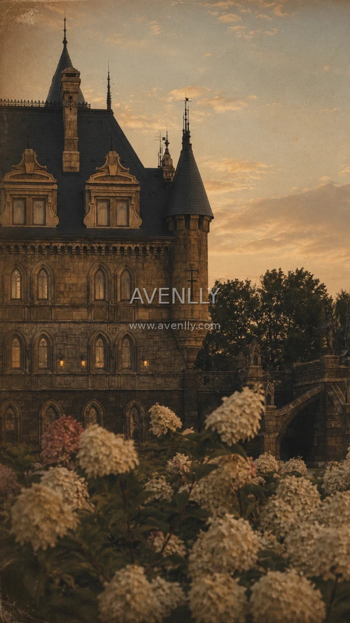 Vintage Gothic Castle Garden Aesthetic Wallpaper